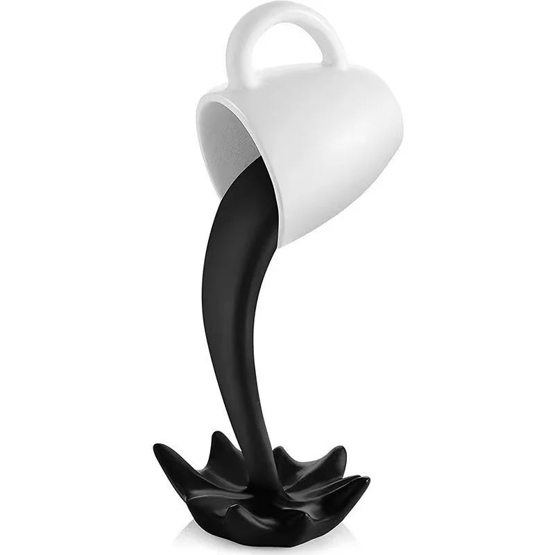 3D Floating Coffee Cup Resin Craft, Creative Hanging Desktop Ornament Home Decor