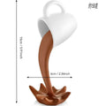 3D Floating Coffee Cup Resin Craft, Creative Hanging Desktop Ornament Home Decor