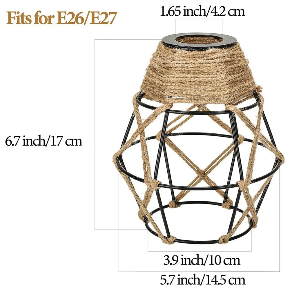 Weaving Design Woven Lampshade Hanging Light Fixture Vintage Lampshade Vintage Style Cane Inspired Light Fixture Home Decoration