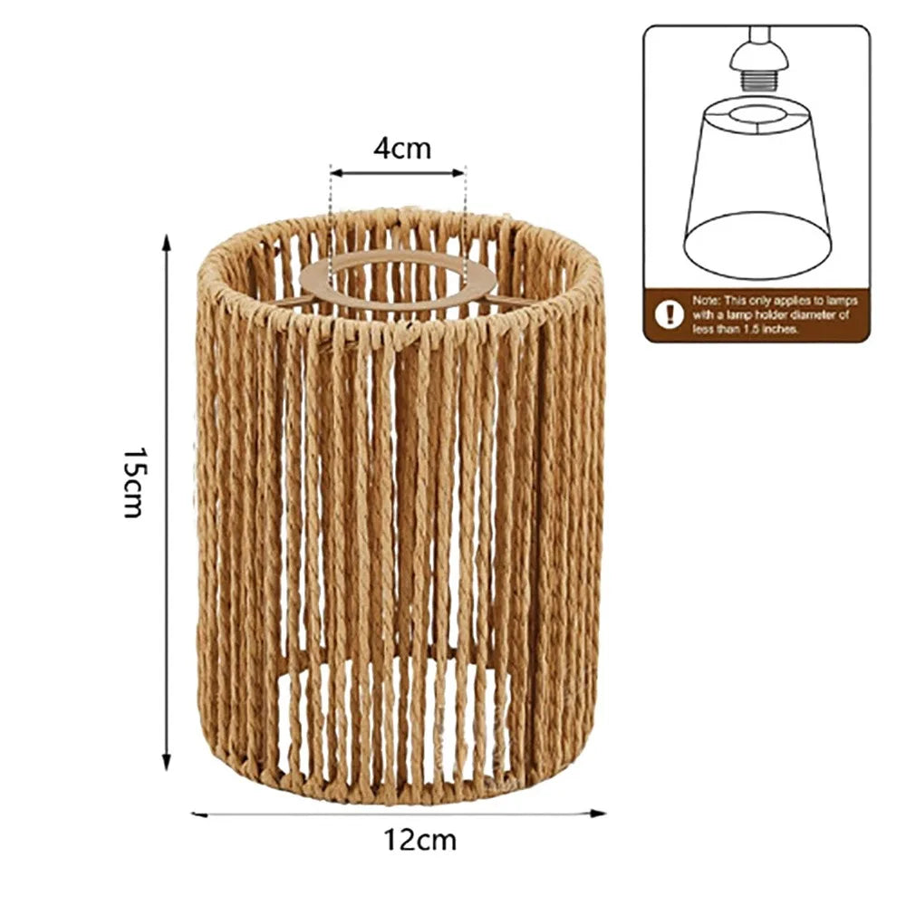 Weaving Design Woven Lampshade Hanging Light Fixture Vintage Lampshade Vintage Style Cane Inspired Light Fixture Home Decoration