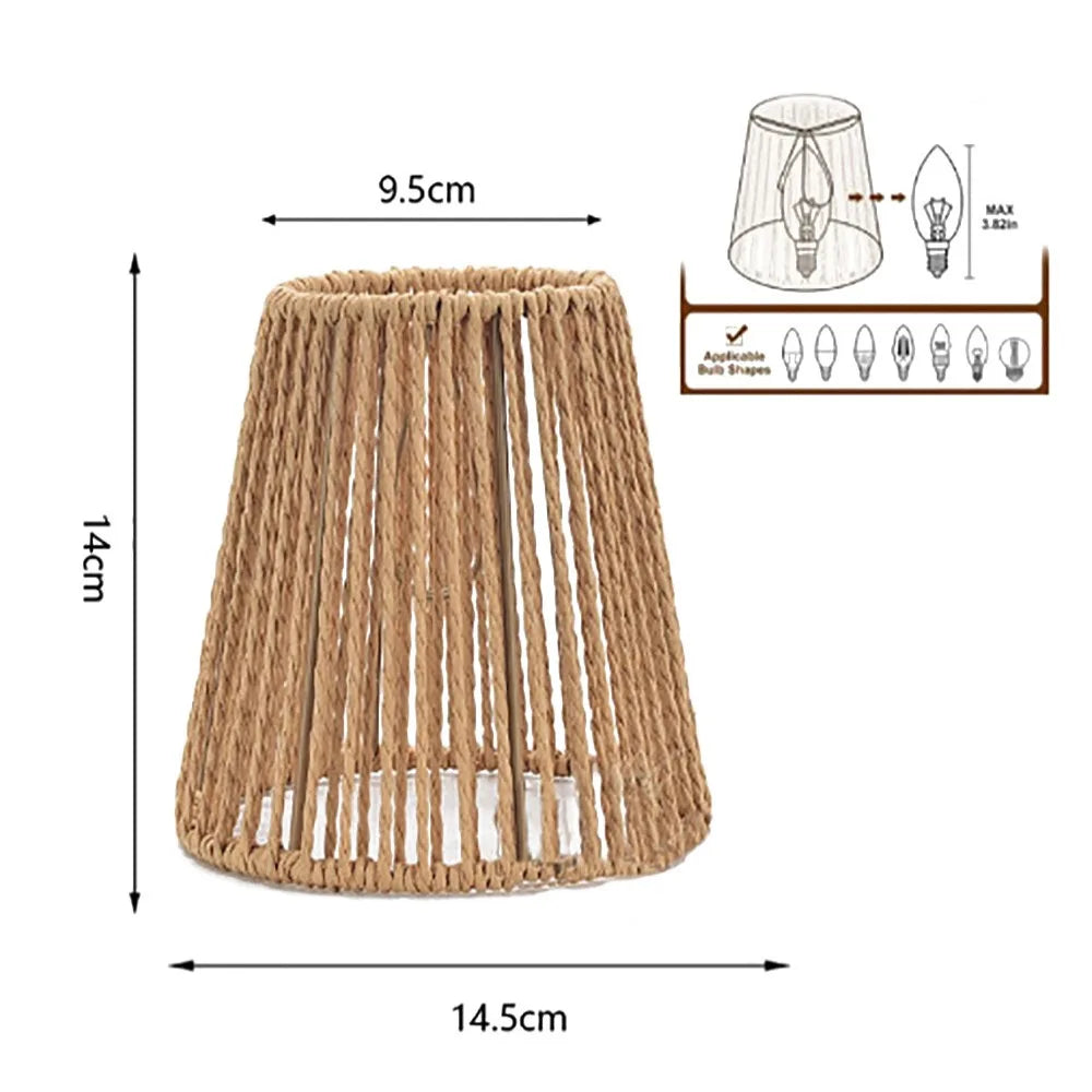 Weaving Design Woven Lampshade Hanging Light Fixture Vintage Lampshade Vintage Style Cane Inspired Light Fixture Home Decoration