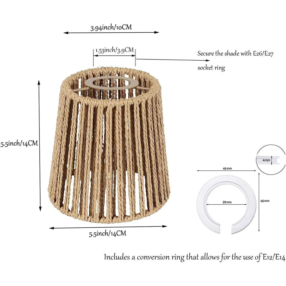 Weaving Design Woven Lampshade Hanging Light Fixture Vintage Lampshade Vintage Style Cane Inspired Light Fixture Home Decoration