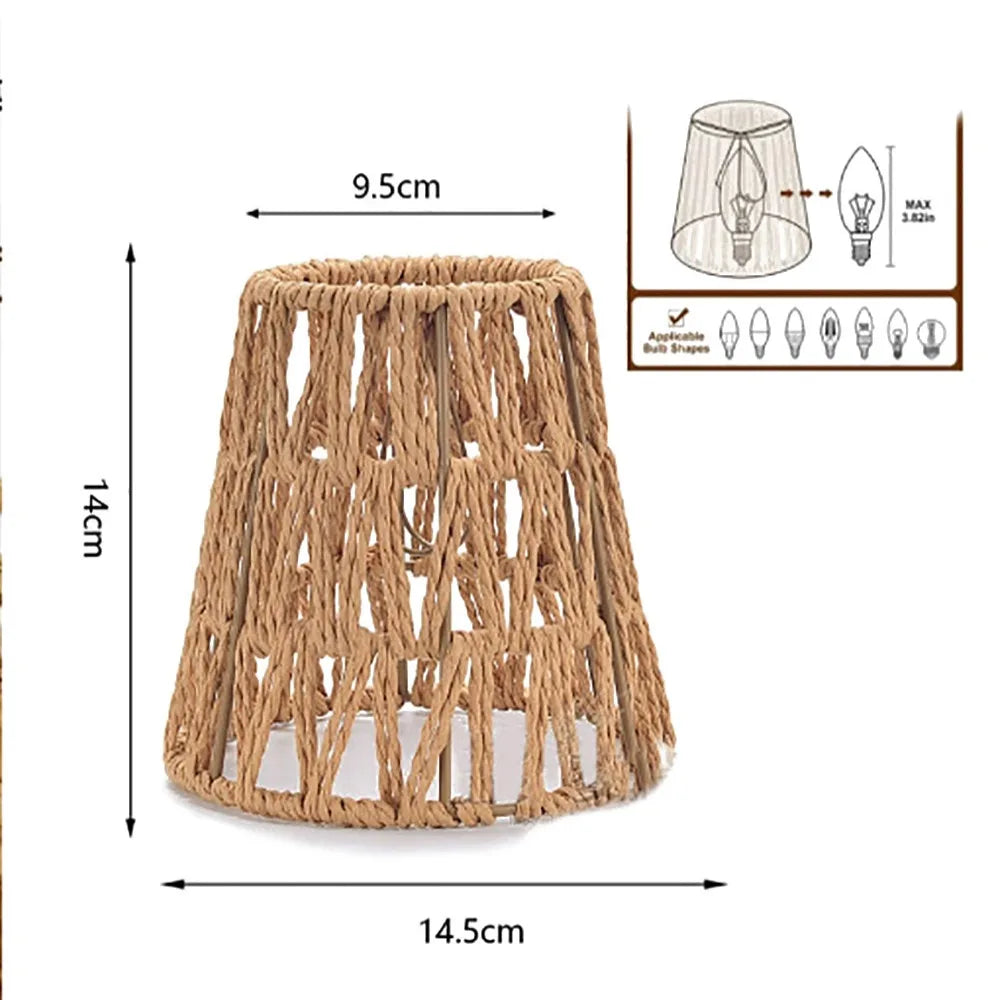 Weaving Design Woven Lampshade Hanging Light Fixture Vintage Lampshade Vintage Style Cane Inspired Light Fixture Home Decoration