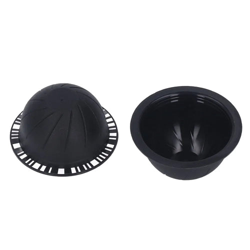 230ml Capacity Coffee Capsule Filter Cup Aluminum Foil Lid With Spoon Brush Capsule Refill Holder Set Black Color