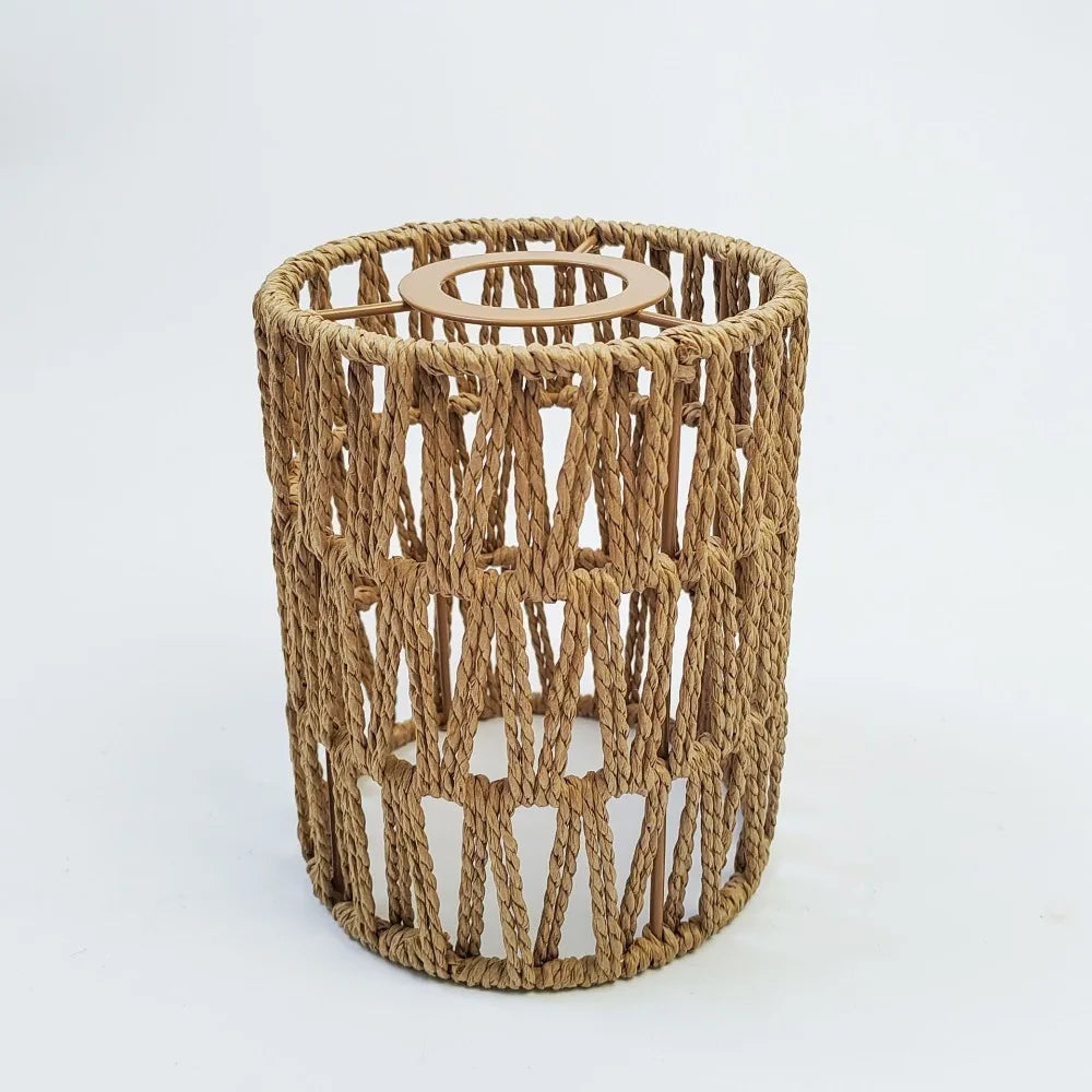 Vintage 13*15cm Pendant Lamp Shade Bohemian Style Home Decor Light Cover Handwoven Rattan Lampshade