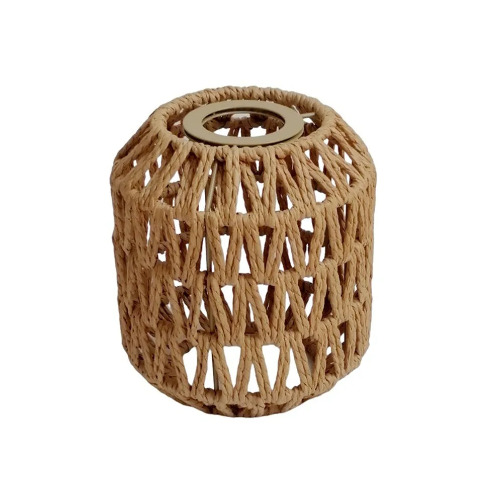 Vintage 13*15cm Pendant Lamp Shade Bohemian Style Home Decor Light Cover Handwoven Rattan Lampshade